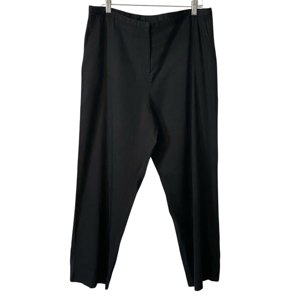 Eileen Fisher Black Straight Leg‎ Trousers Women's Size L Business office